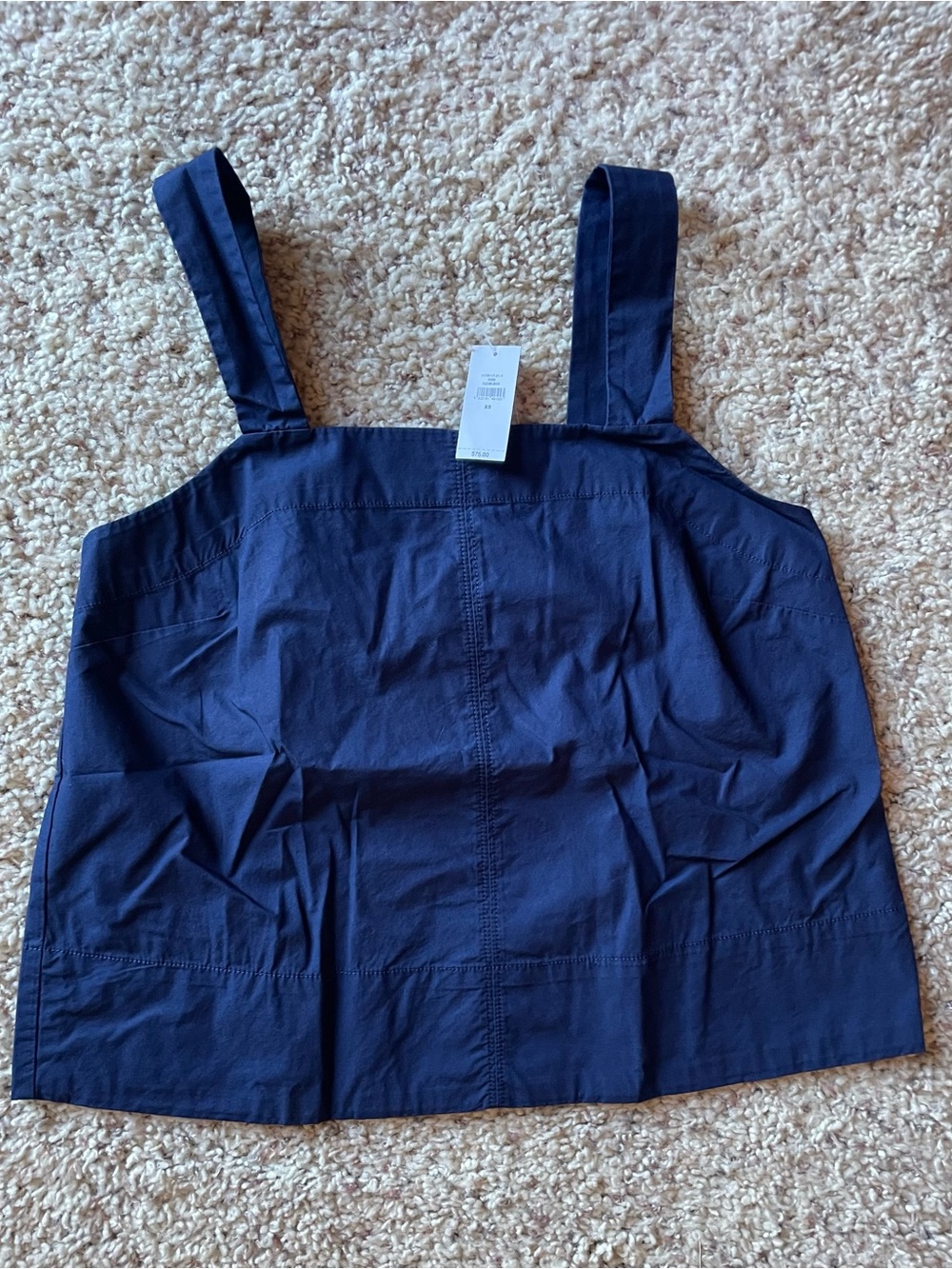 BANANA REPUBLIC Women's Navy Square-Neck Tank Top with Wide Straps Size XS